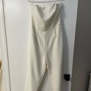 White Strapless Jumper with pockets